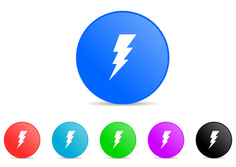 Poster - bolt icon vector set