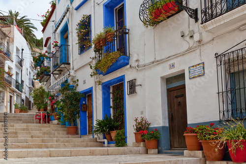 Picturesque street in Alicante , Spain Fototapeta