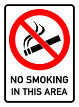 English Signs E289 - No Smoking In This Area