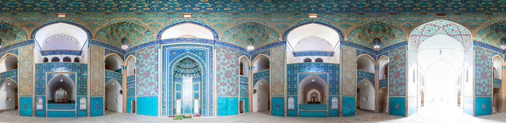 interior of jameh mosque in yazd, iran.