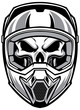 skull wearing motocross helmet
