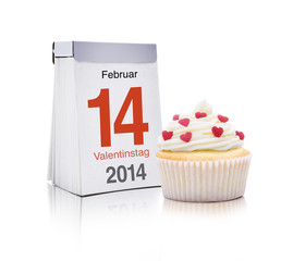 Sticker - 14 Februar mit Cupcake