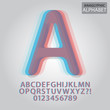 Anaglyphic Alphabet and Numbers Vector