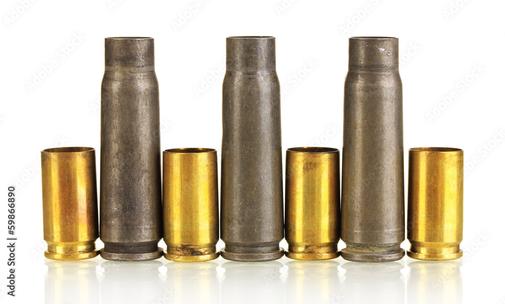 Shotgun cartridges isolated on white