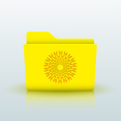 Canvas Print - Vector yellow folder on blue background. Eps10