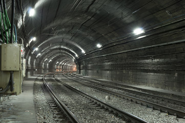 Wall Mural - Empty Subway Tunnel