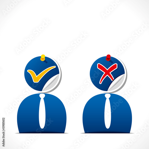 Right And Wrong Symbol In Men Face Vector Buy This Stock Vector