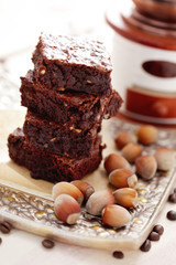 Wall Mural - brownie with hazelnuts