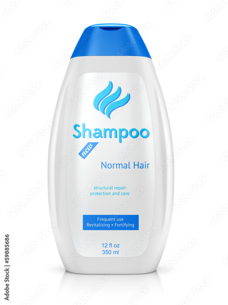 Bottle of shampoo - obrazy, fototapety, plakaty 