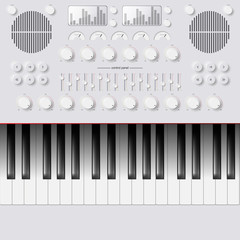 Sticker - Vector Synthesizer Keys Knobs Buttons and keyboard