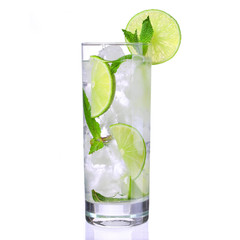 Mojito cocktail isolation on a white