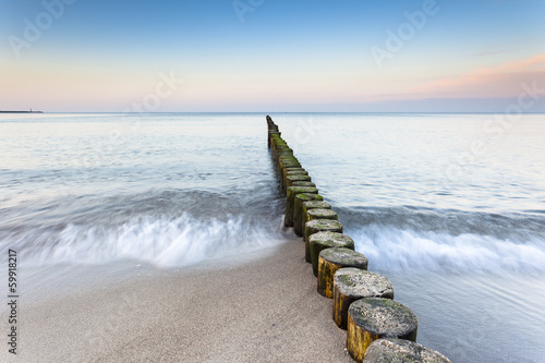 Naklejka - mata magnetyczna na lodówkę Buhnen am Ostseestrand