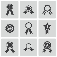 Wall Mural - vector black award medal icons set