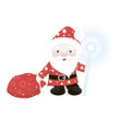 Santa Claus with gifts.Vector illustration.