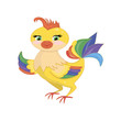 Cute rooster isolated on a white background.Vector illustration.
