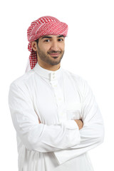 Wall Mural - Arab man posing happy with folded arms