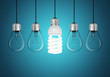 Idea concept with light bulbs in illustration vector