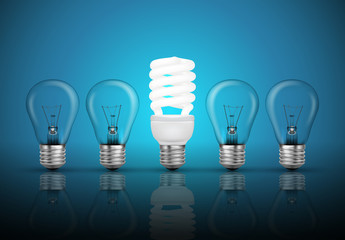 idea concept with light bulbs in illustration vector
