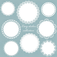 Cute White Lacy Doilies Collection.