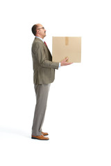 Wall Mural - Businessman and a cardboard box