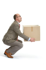 Poster - Businessman and a cardboard box