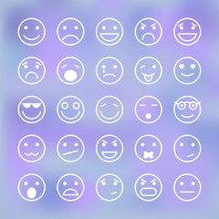 Poster - Icons set of smiley faces for mobile application interface