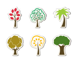 Poster - Tree symbols for green web design