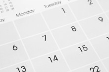 Numbers On Calendar Page