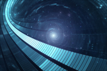 Wall Mural - 3d abstract futuristic background - space travel - teleport