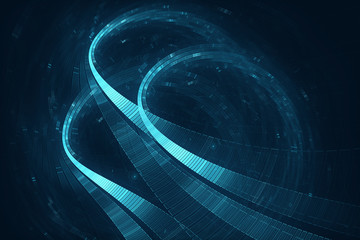 Wall Mural - 3d abstract futuristic background - space travel - teleport