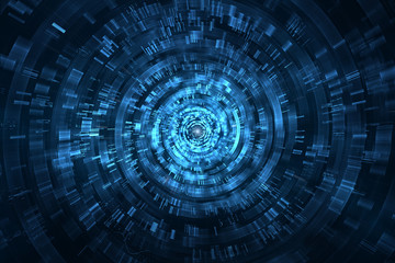 Wall Mural - abstract circular science fiction futuristic background