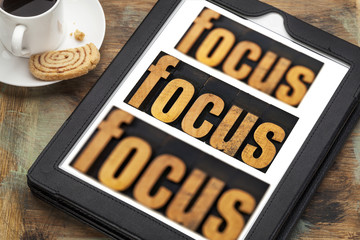Wall Mural - focus concept on digital tablet