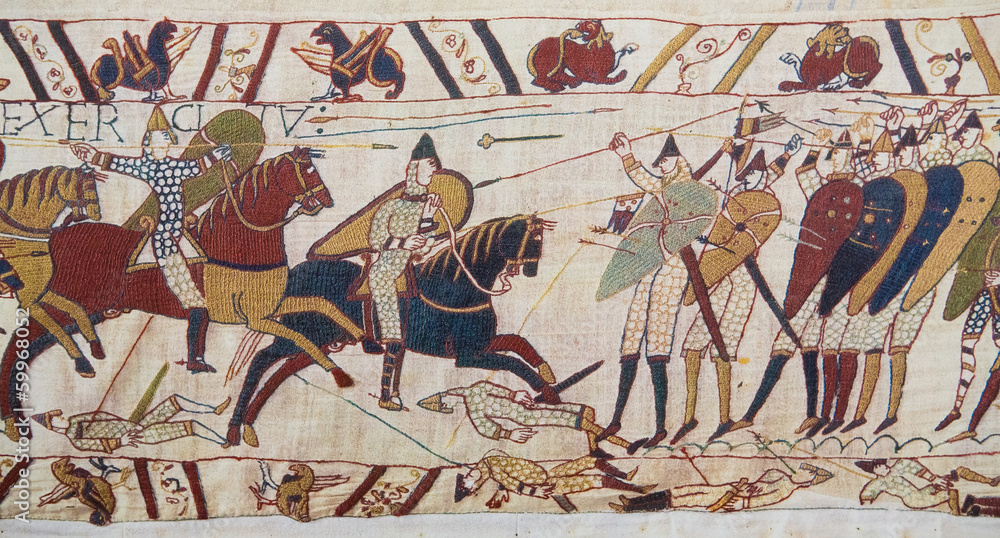 Bayeux tapestry - Norman invasion of England - obrazy, fototapety, plakaty 