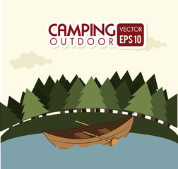 Wall Mural - camping design