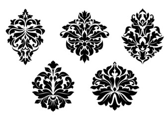 Wall Mural - floral and foliate damask design elements