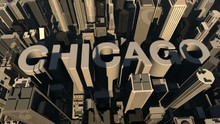 Animation From The City Name Chicago With Building