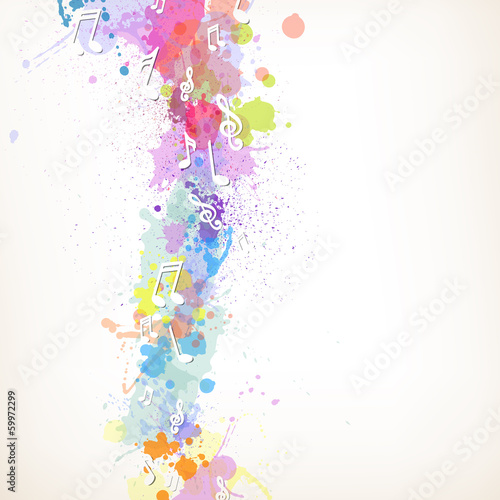 Obraz w ramie Vector Illustration of an Abstract Music Background with Notes