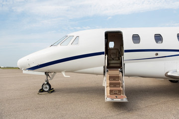 Business Jet With Open Door