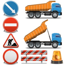 Vector Road Construction Icons Set 2