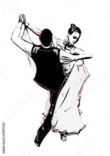 Plakat na papierze fotorealistycznym Tancerze latino
