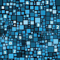 Wall Mural - Seamless Number Squares