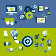 Wall Mural - design concepts of web design and internet advertising process
