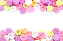 Double Edge Border Of Valentines Day Candy Hearts