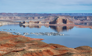 Wall Mural - Port for white yachts on Lake Powell