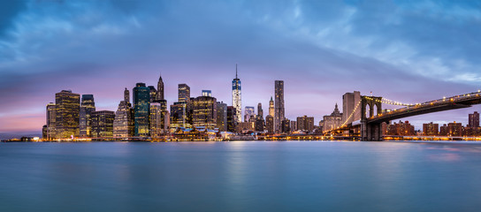 Wall Mural - New York Financial District and the Lower Manhattan at dawn