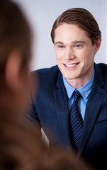 Wall Mural - Young business executives in a meeting