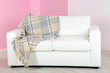© Africa Studio - White sofa in room on pink wall background