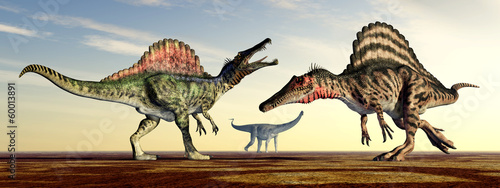 Fotoboard na płycie Dinozaury spinozaura i puertazaura