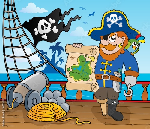 Board z aluminiowym obramowaniem Temat piratów na pokładzie statku 2