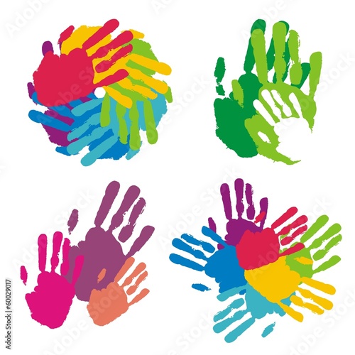 Naklejka dekoracyjna Kolorowe odciski dłoni
